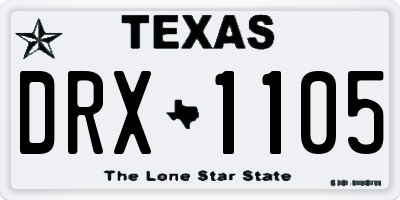 TX license plate DRX1105