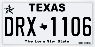 TX license plate DRX1106