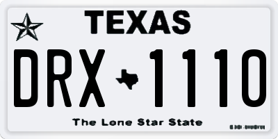 TX license plate DRX1110