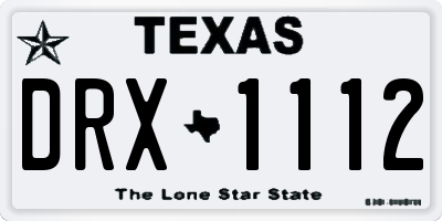 TX license plate DRX1112