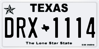 TX license plate DRX1114