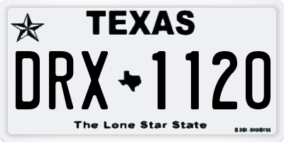 TX license plate DRX1120