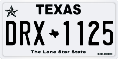 TX license plate DRX1125
