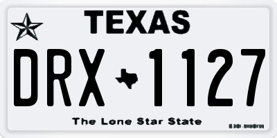 TX license plate DRX1127