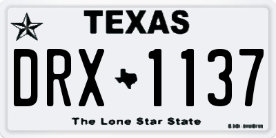 TX license plate DRX1137