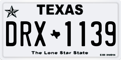 TX license plate DRX1139