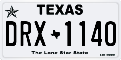 TX license plate DRX1140