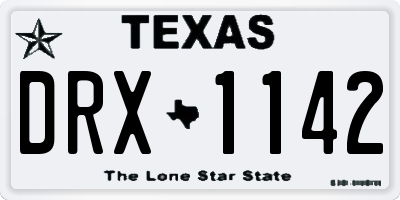 TX license plate DRX1142