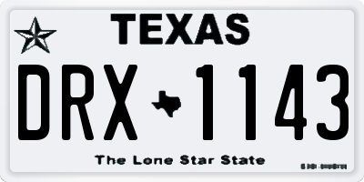 TX license plate DRX1143