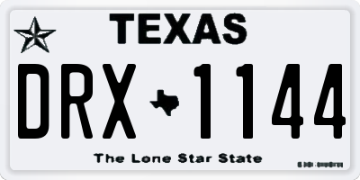 TX license plate DRX1144