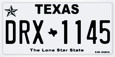TX license plate DRX1145