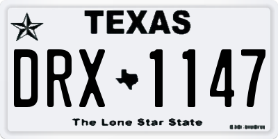 TX license plate DRX1147