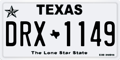 TX license plate DRX1149