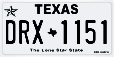 TX license plate DRX1151