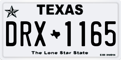 TX license plate DRX1165