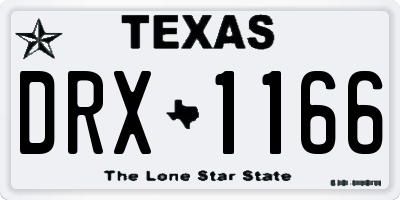 TX license plate DRX1166