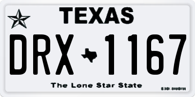 TX license plate DRX1167