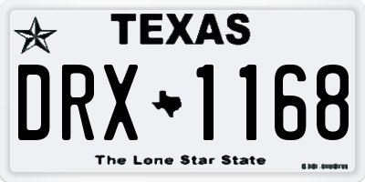 TX license plate DRX1168