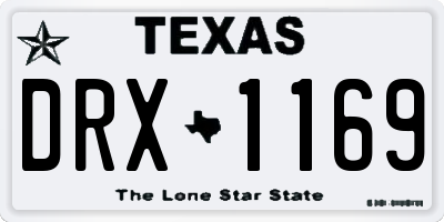 TX license plate DRX1169