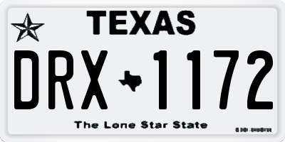 TX license plate DRX1172