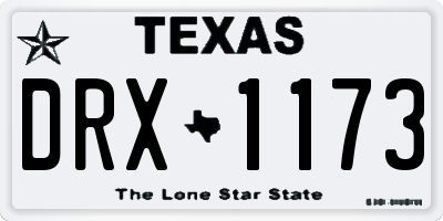 TX license plate DRX1173