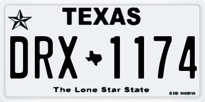 TX license plate DRX1174