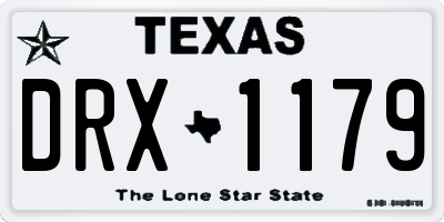 TX license plate DRX1179