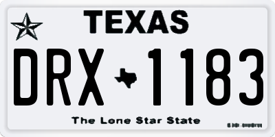 TX license plate DRX1183