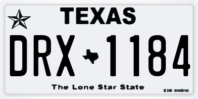 TX license plate DRX1184