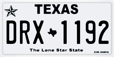 TX license plate DRX1192