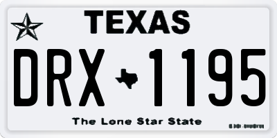 TX license plate DRX1195