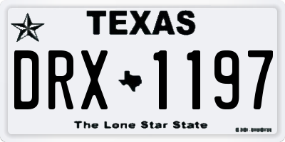 TX license plate DRX1197