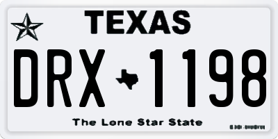 TX license plate DRX1198