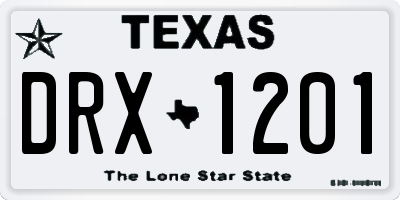 TX license plate DRX1201