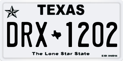 TX license plate DRX1202
