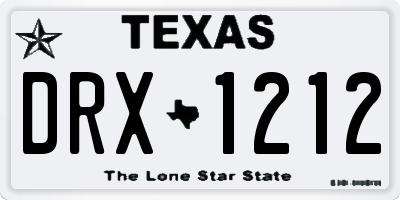 TX license plate DRX1212