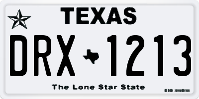 TX license plate DRX1213