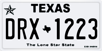 TX license plate DRX1223