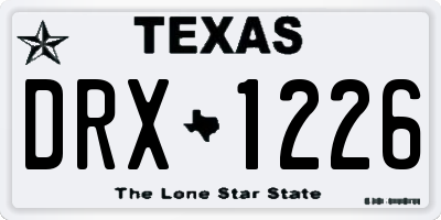 TX license plate DRX1226