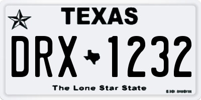 TX license plate DRX1232