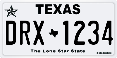 TX license plate DRX1234