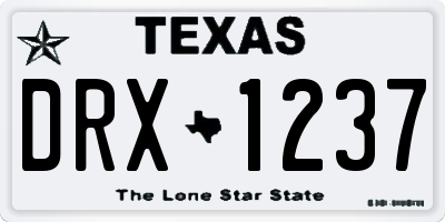 TX license plate DRX1237
