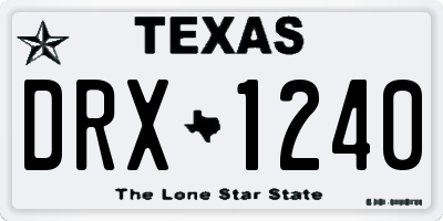 TX license plate DRX1240