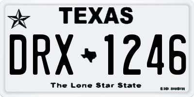 TX license plate DRX1246