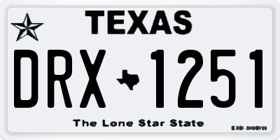 TX license plate DRX1251