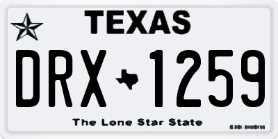 TX license plate DRX1259