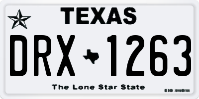 TX license plate DRX1263