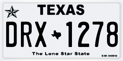 TX license plate DRX1278
