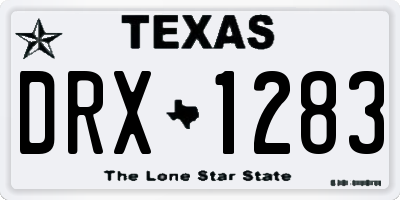 TX license plate DRX1283