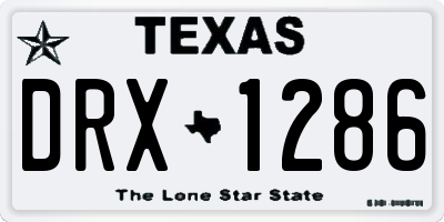 TX license plate DRX1286